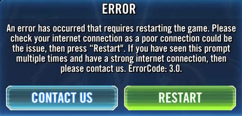 swgoh error codes.